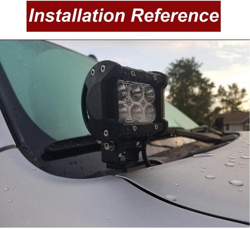 Dasen Low Profile Light Hood Ditch Mount Brackets Compatible with Toyota 4Runner 2010-2024, Fit Tundra 2007-2021 - Image 3
